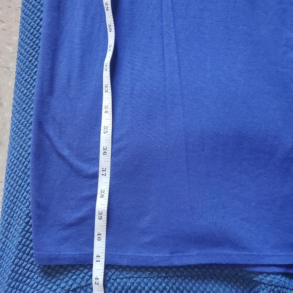 LULAROE JULIA DRESS NAVY BLUE WITH TAN SPORTS STRIPES ON SLEEVES SZ S NWT - Picture 7 of 8